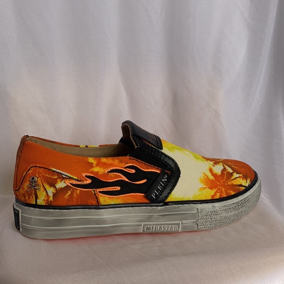 Brand New Philipp Plein Slip On Flame Sneakers Orange size 39 - Picture 5 of 12